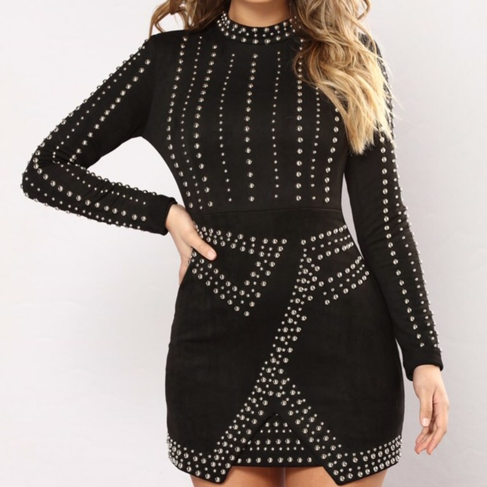 Breathtaking studded black dress